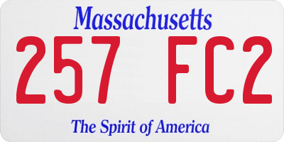 MA license plate 257FC2