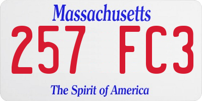 MA license plate 257FC3