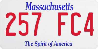 MA license plate 257FC4