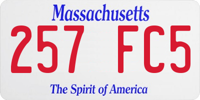 MA license plate 257FC5