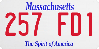 MA license plate 257FD1