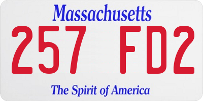 MA license plate 257FD2