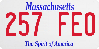 MA license plate 257FE0