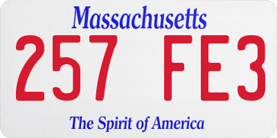 MA license plate 257FE3