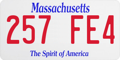 MA license plate 257FE4