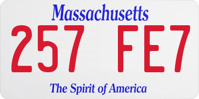 MA license plate 257FE7