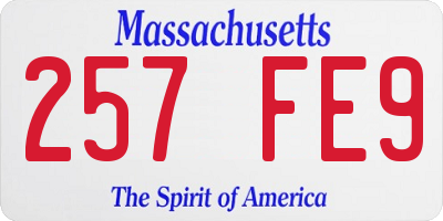 MA license plate 257FE9
