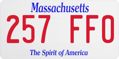 MA license plate 257FF0