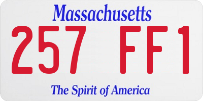 MA license plate 257FF1