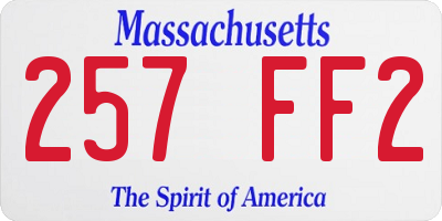 MA license plate 257FF2