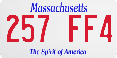 MA license plate 257FF4