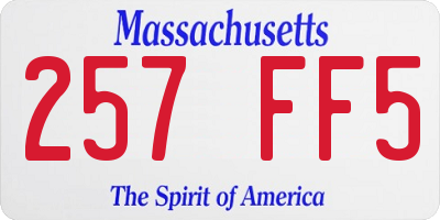 MA license plate 257FF5