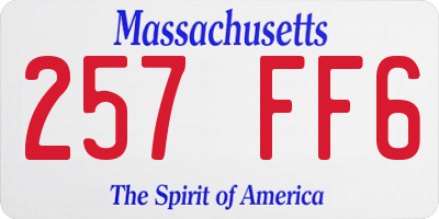 MA license plate 257FF6