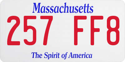 MA license plate 257FF8