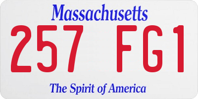 MA license plate 257FG1