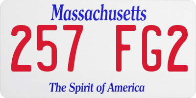 MA license plate 257FG2