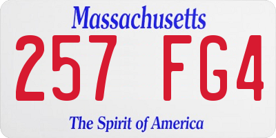 MA license plate 257FG4
