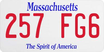 MA license plate 257FG6