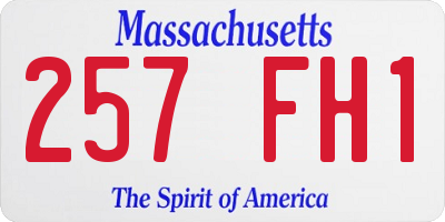 MA license plate 257FH1