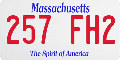 MA license plate 257FH2