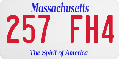 MA license plate 257FH4