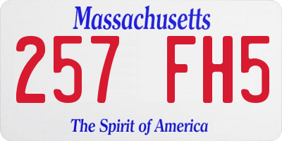 MA license plate 257FH5