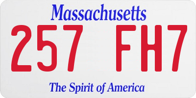 MA license plate 257FH7
