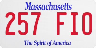 MA license plate 257FI0