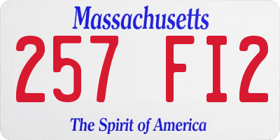 MA license plate 257FI2