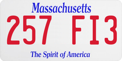 MA license plate 257FI3