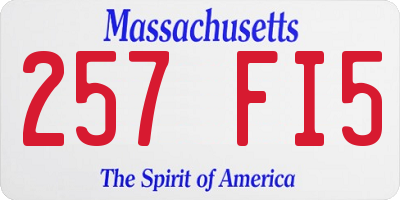MA license plate 257FI5