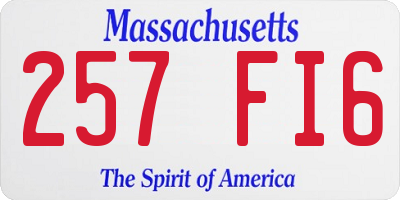 MA license plate 257FI6