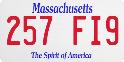 MA license plate 257FI9