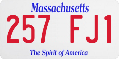 MA license plate 257FJ1
