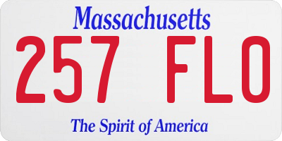 MA license plate 257FL0