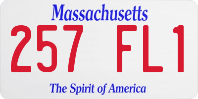 MA license plate 257FL1