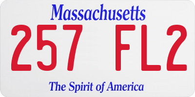 MA license plate 257FL2
