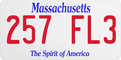 MA license plate 257FL3