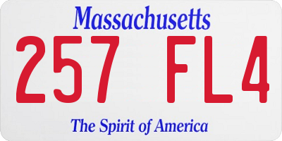 MA license plate 257FL4