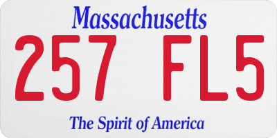 MA license plate 257FL5