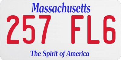 MA license plate 257FL6