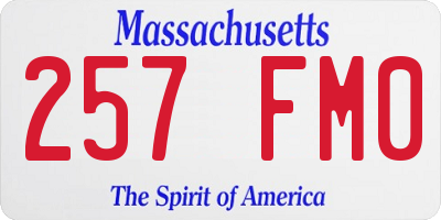 MA license plate 257FM0