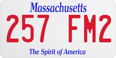 MA license plate 257FM2
