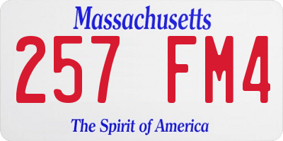 MA license plate 257FM4