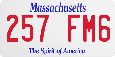 MA license plate 257FM6