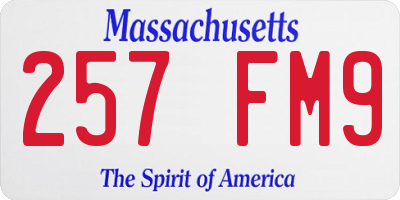 MA license plate 257FM9