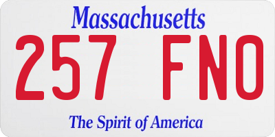 MA license plate 257FN0