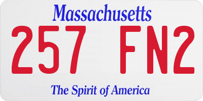 MA license plate 257FN2
