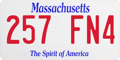 MA license plate 257FN4