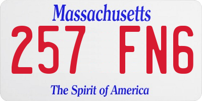 MA license plate 257FN6